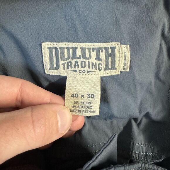 Duluth Trading Pant Men 40x30 (38x29) Gray Hike Yeah Cargo Outdoor Stretch Nylon - Picture 8 of 12